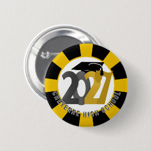 Macaron Rond 5 Cm Diplômé promotion 2027 Gris Or