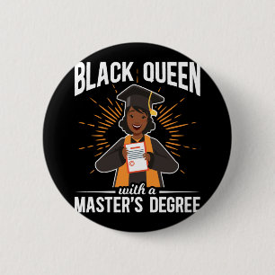 Macaron Rond 5 Cm Diplômée Reine noire Diplôme de maîtrise