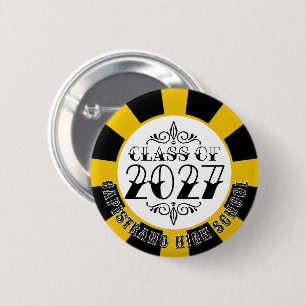 Macaron Rond 5 Cm Diplômés de la promotion 2027 de la classe Gris de