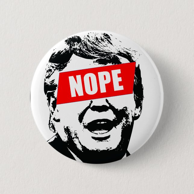 Macaron Rond 5 Cm Dire "Non" à Trump (Devant)