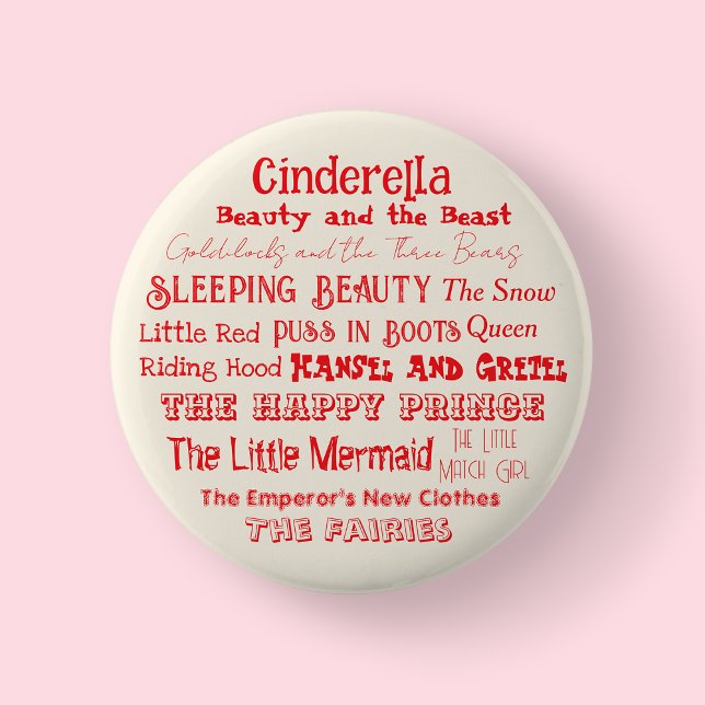 Macaron Rond 5 Cm Dire un insigne de la Fée (Tell a Fairy Tale Day Badge/Button)