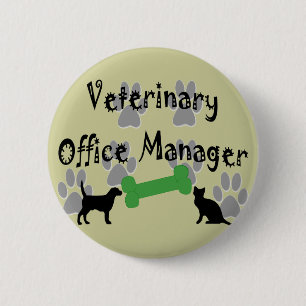 Macaron Rond 5 Cm Directeur de bureau vétérinaire