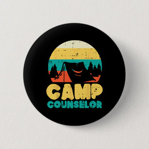 Macaron Rond 5 Cm Directeur de camping Conseiller de camp Hommes Fem