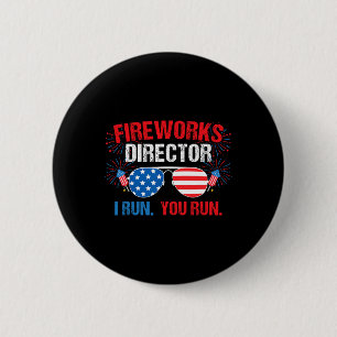 Macaron Rond 5 Cm Directeur de Feux d'Artifice Je cours. Vous courez