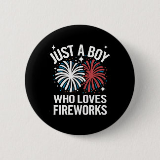 Macaron Rond 5 Cm Directeur de Feux d'Artifice Juste Un Garçon Qui A