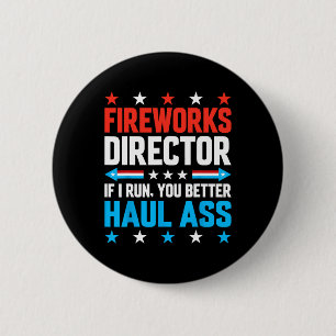 Macaron Rond 5 Cm Directeur de Fireworks Drapeau américain 4 juillet