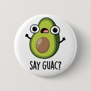 Macaron Rond 5 Cm Dis Guac Pun Drôle de l'Avocat