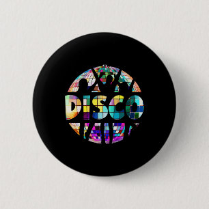 Macaron Rond 5 Cm Disco Drôle les années 70 thème Vintage Danser les