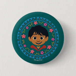 Macaron Rond 5 Cm Disney Pixar Coco   Miguel   Graphique floral