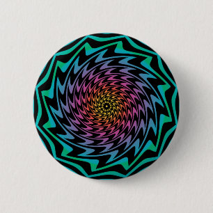 Macaron Rond 5 Cm DISQUE HYPNOTIQUE Mesmerizing Neon Cool Zig Zag Sp