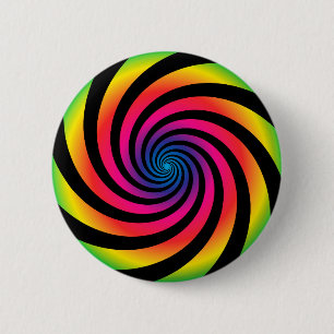Macaron Rond 5 Cm DISQUE HYPNOTIQUE Tourbillon en spirale de couleur