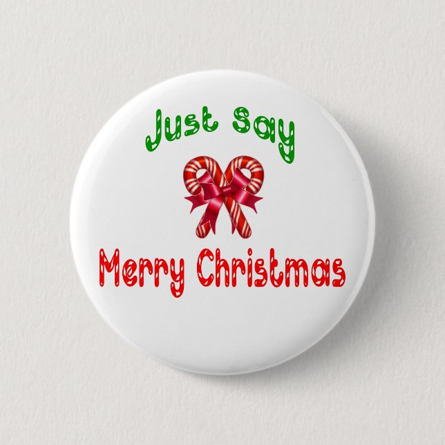 Macaron Rond 5 Cm Dites juste le bouton de Joyeux Noël (Devant)