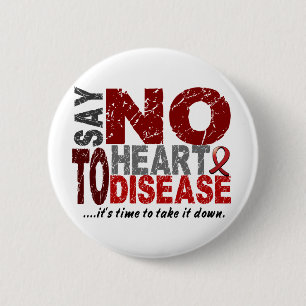 Macaron Rond 5 Cm Dites NON à la maladie cardiaque 1