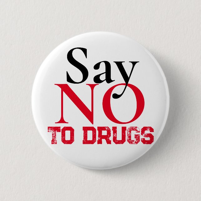 Macaron Rond 5 Cm Dites non aux médicaments - Sticker simple (Devant)