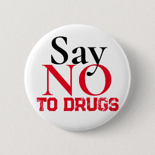 Macaron Rond 5 Cm Dites non aux médicaments - Sticker simple