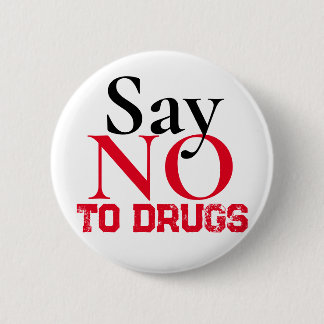 Macaron Rond 5 Cm Dites non aux médicaments - Sticker simple
