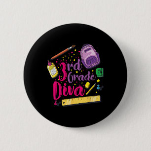 Macaron Rond 5 Cm Diva 3e Année Premier Jour De L'École Vêtements Fi