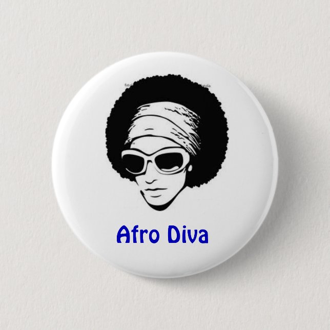 Macaron Rond 5 Cm Diva d'Afro (Devant)