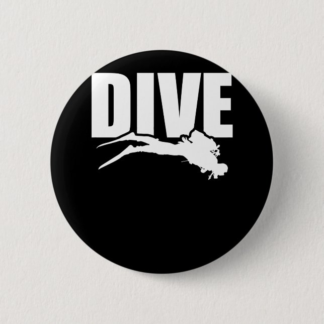 Macaron Rond 5 Cm Dive Love Scuba Diving Explorer (Devant)
