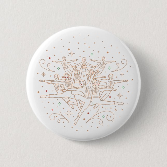 Macaron Rond 5 Cm Dixième Jour de Noël Bouton Pinback (Devant)