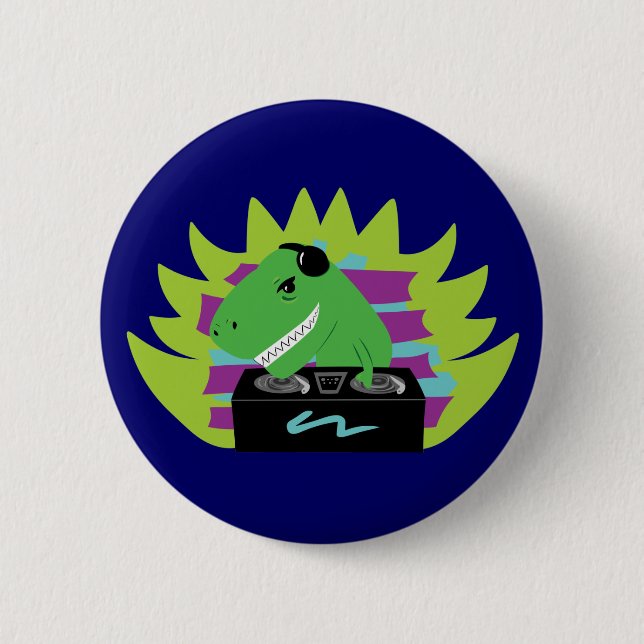 Macaron Rond 5 Cm Dj-asaurus Rex (Devant)