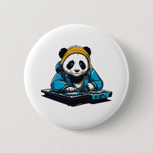 Macaron Rond 5 Cm DJ Kawaii Panda