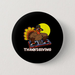Macaron Rond 5 Cm DJ Turquie Thanksgiving Day Cool Fall Dance Music