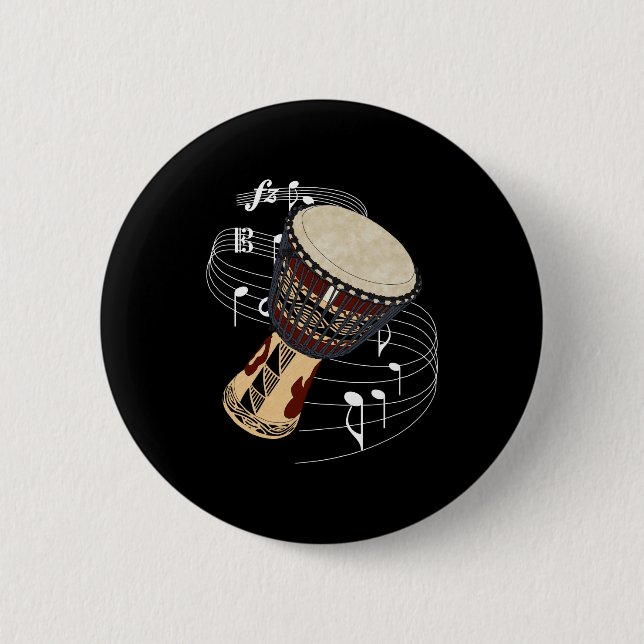 Macaron Rond 5 Cm Djembe (Devant)