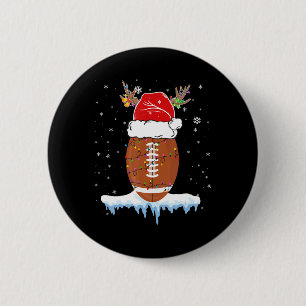 Macaron Rond 5 Cm Do Christmas Football Santa Hat Merry Xmas Footbal