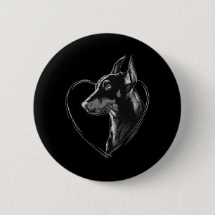 Macaron Rond 5 Cm Doberman Pinscher