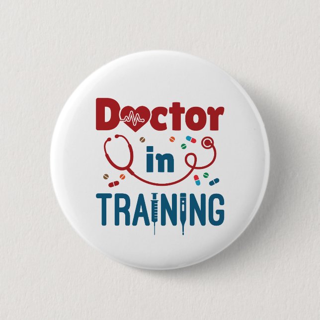 Macaron Rond 5 Cm Docteur En Formation Docteur (Devant)