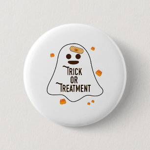 Macaron Rond 5 Cm Docteur et infirmière Halloween Trick ou traitemen