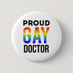 Macaron Rond 5 Cm Docteur gay fier LGBTQ Médicale School Graduation