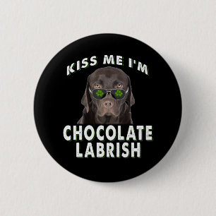 Macaron Rond 5 Cm Dog Lover Kiss Me I'm Chocolat Labrish