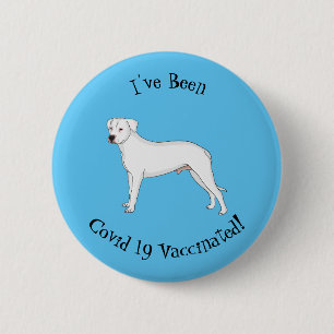 Macaron Rond 5 Cm Dogo argentino dessin animé pour chien