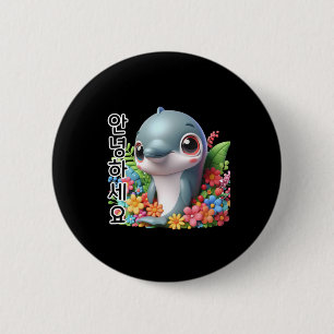 Macaron Rond 5 Cm Dolphin Dites Bonjour En Sticker Coréen