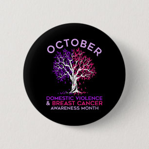 Macaron Rond 5 Cm Domestic Violence And Breast Cancer Awareness Mont