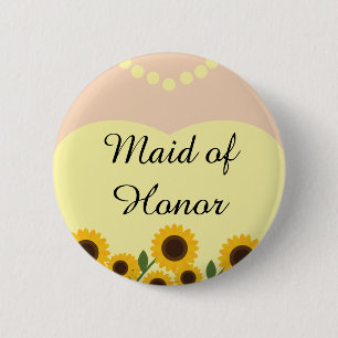 Macaron Rond 5 Cm Domestique rustique des tournesols d'honneur