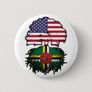 Macaron Rond 5 Cm Dominique Dominicain Américain Etats-Unis Drapeau