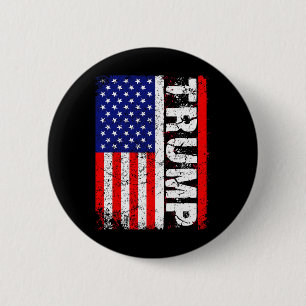 Macaron Rond 5 Cm Donald Trump 2020 Vintage États-Unis Drapeau T che