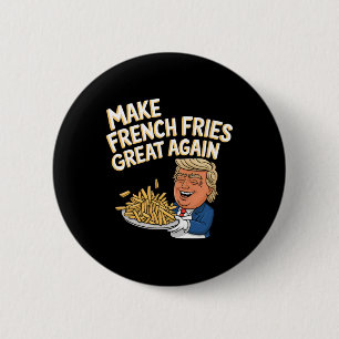Macaron Rond 5 Cm Donald Trump 2024 France Fry - Make French Fries G