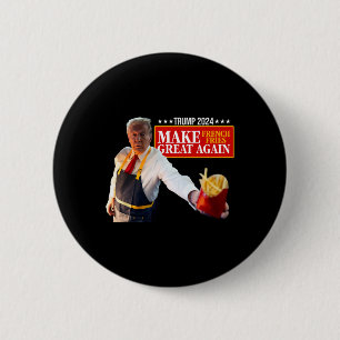 Macaron Rond 5 Cm Donald Trump 2024 frite - Faire des frites G