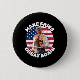 Macaron Rond 5 Cm Donald Trump 2024 frite - Rendre les frites génial