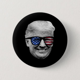 Macaron Rond 5 Cm Donald Trump 4 juillet drapeau américain