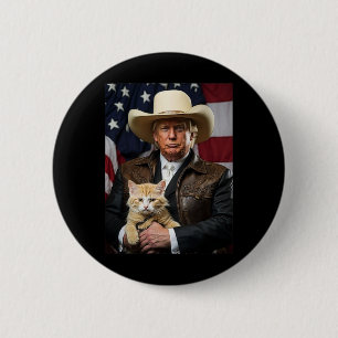 Macaron Rond 5 Cm Donald Trump Chemise de chat Cowboy Drapeau améric