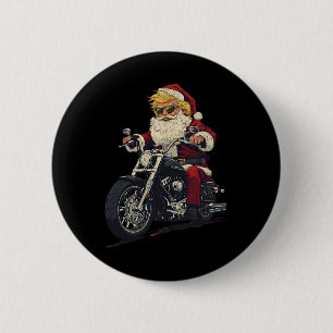 Macaron Rond 5 Cm Donald Trump Christmas Biker Motorbike Funny Père