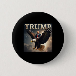 Macaron Rond 5 Cm Donald Trump Eagle Président américain Amérique