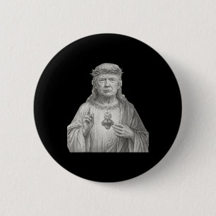 Macaron Rond 5 Cm Donald Trump en Jésus - Foi et patriotisme pour le