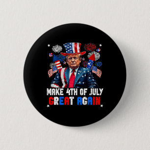 Macaron Rond 5 Cm Donald Trump Feu d'artifice patriotique rend le 4