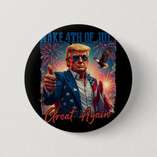 Macaron Rond 5 Cm Donald Trump Feu patriotique Faire 4 juillet G